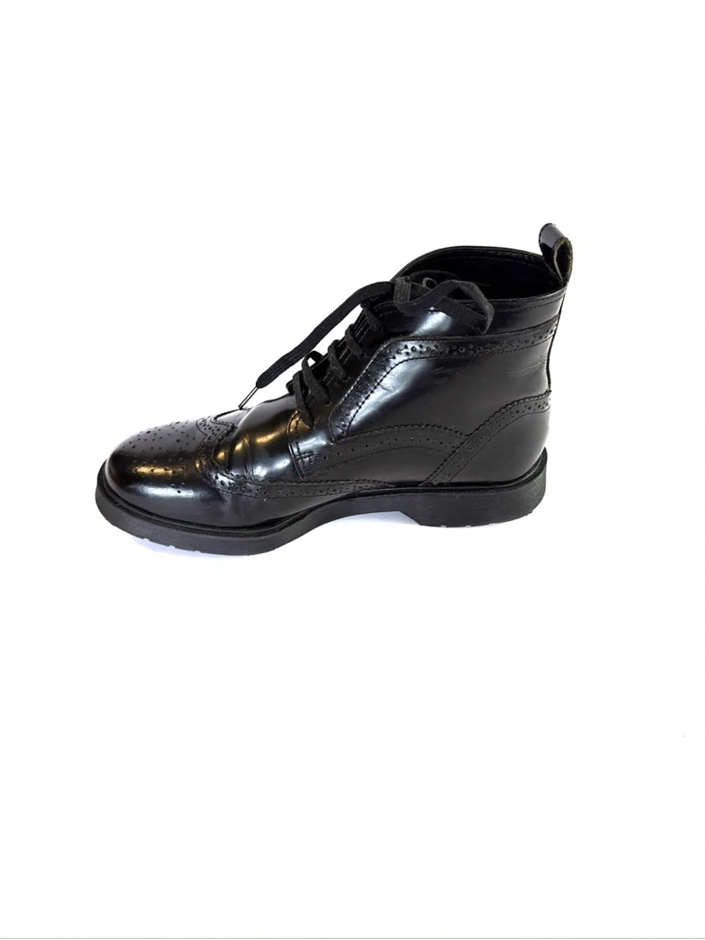 Kurt Geiger Halston Brogue Black Leather Wingtip Boots Men Size 9 / 42